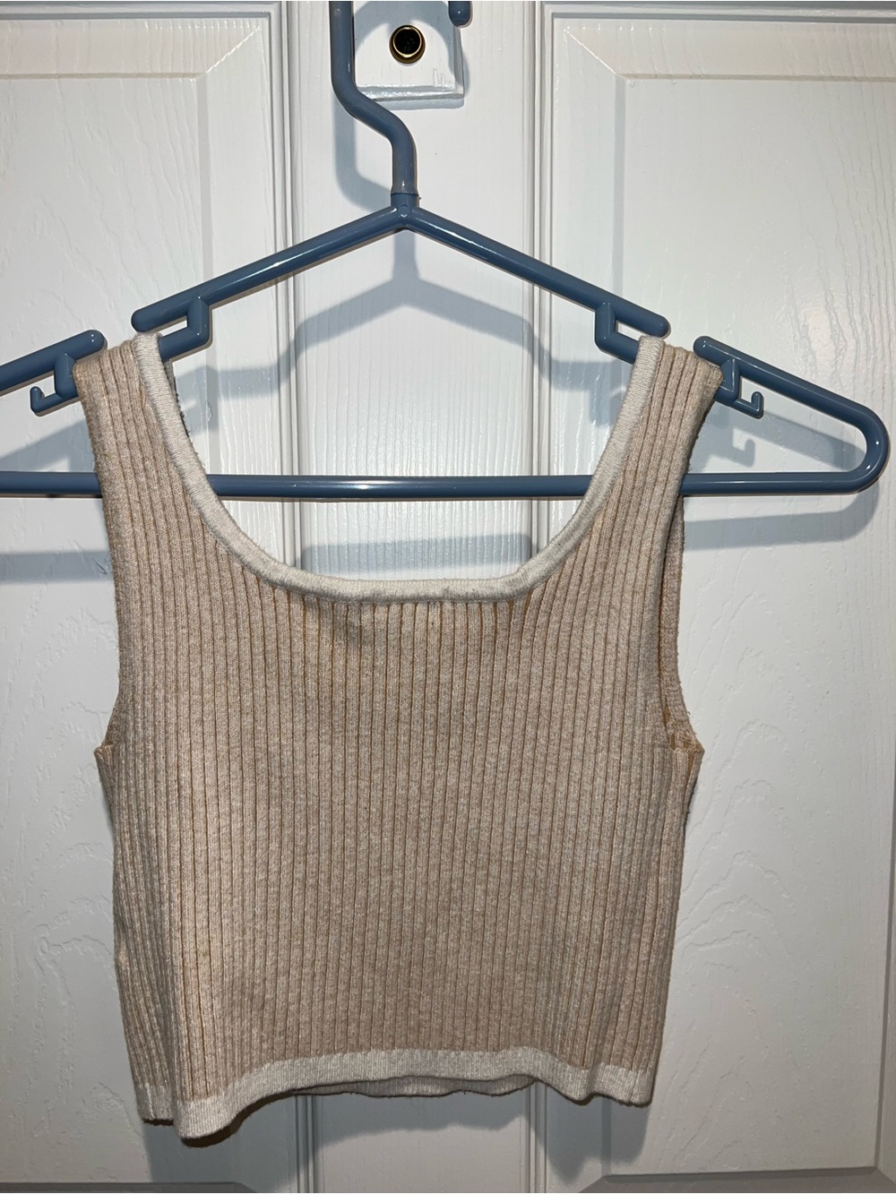 Beige Ribbed Tank-top - Picture 2 of 3